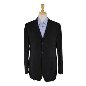 Pal Zileri Black Woven Unstructured Unlined Patch Pocket Wool Blazer 42R